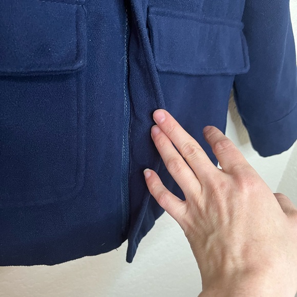Cat & Jack Navy Pea coat Zipper Toggle Closure with Hood size Small - Picture 4 of 14